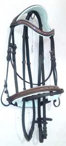 Vente en gros de bride de cheval en cuir fantaisie de qualité supérieure avec forme anatomique et bride de cheval en cuir réglable rembourrée souple - Product Image 5