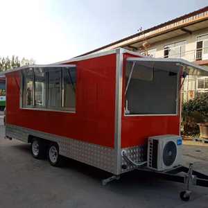 รถพ่วงขายอาหารมือสอง ทำจากไฟเบอร์กลาสและอะลูมิเนียม สำหรับขายอาหารว่าง เช่น ฮอทดอกและขนม - Product Image 1