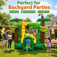 Château gonflable commercial à thème jungle girafe, idéal pour la location de carnavals et les entreprises de jeux d'enfants