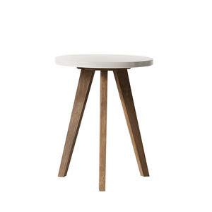 MESA auxiliar REDONDA PEQUEÑA TECA MADERA MACIZA HECHA EN INDONESIA - Product Image 3