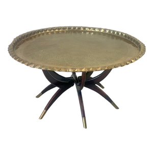 Bandeja superior de diseño grabado Muebles de metal y madera hechos a mano Mesa central marroquí de calidad superior Mesa marroquí decorativa - Product Image 5