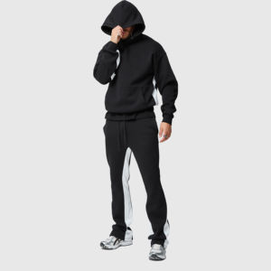 2025 Original Logo Cotton Tech Fleece hombres chándal 2 uds Material grueso hombres sudadera y pantalones de chándal para otoño transpirable - Product Image 3