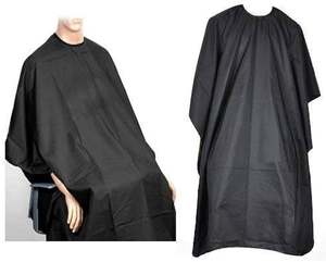 Cape de salon noire avec logo personnalisé en gros Cape de barbier en polyester Tablier Cape de coupe de cheveux professionnelle - Product Image 4