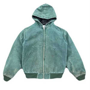 แจ็กเก็ตมีฮู้ดแบบรูดซิปมีฮู้ดสำหรับผู้ชายเสื้อแจ็คเก็ตมีฮู้ดสำหรับใส่ทำงานแนววินเทจสีซีดด้วยผ้าเช็ดกรด2025แฟชั่นรักษาอุณหภูมิ - Product Image 1