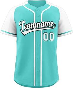 Camiseta de Béisbol con Botones, Diseño Personalizado por Sublimación, Ribete con Rayas, Camuflaje, Degradado, Uniformes de Equipo - Product Image 1