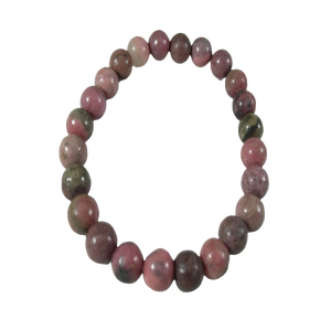 Bracelet élastique en amidon de rhodonite sculpté de super qualité Belles pierres précieuses en cristal naturel Gravure élégante Style d'amour sculpté - Product Image 1