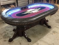 Table de poker LED de luxe de 96 pouces, OEM, amovible, personnalisée, table de casino avec pieds en forme de V, table de jeu