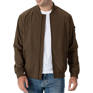 Hombres Vintage Abrigos Stand Chaqueta acolchada a prueba de viento Cremallera Moto Varsity Béisbol Casual Vintage Rompevientos para montar en motocicleta - Product Image 1