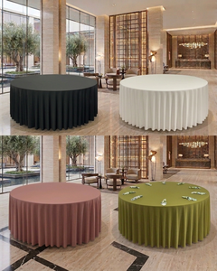 Mantel Redondo Moderno de Tela Resistente a las Manchas, Fácil de Limpiar, Sin Arrugas, 100% Poliéster - Product Image 4