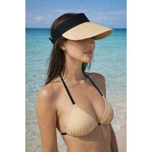Visera Plegable de Malla con Velcro, Protección Solar, Importada, Color Beige - Gorra de Tenis y Golf HSR2060 - Beige - Product Image 4