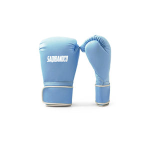 Guantes de boxeo de entrenamiento de cuero azul 2024, guantes de Kickboxing MMA y guantes Muaythai para boxeo - Product Image 1