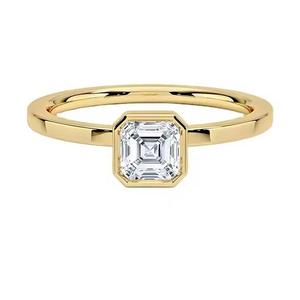 Bisel Set Moissanite Asscher Brilliant Cut VVS Diamond Anillos de compromiso de boda para mujeres en anillo de plata S925 - Product Image 1