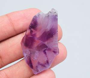 Gema de cristal de amatista de Chevron, rebanada de cristal para fabricación de joyas, piedra preciosa suelta de amatista de estrella Natural - Product Image 5