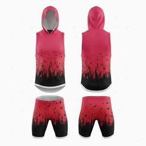 Maillots sans manches 7v7 avec capuche, uniformes de football américain sublimés 7 contre 7, logo personnalisé, compression pour jeunes avec capuche, américain - Product Image 6