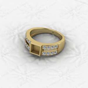 New Arrival 925 Silver 7X7mm Double Band With CZ Semi Mount Blank Setting <b>Ring</b> Good <b>for</b> Resin & <b>Ashes</b> Work Keepsake DIY Jewelry - Product Image 2