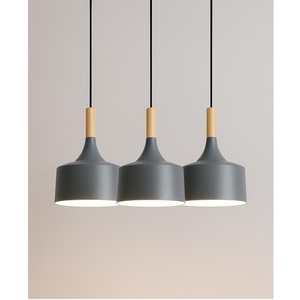 Lampes suspendues modernes pour salon, salle à manger et cuisine, lampes de plafond suspendues avec support en bois, lot de 3 - Product Image 1