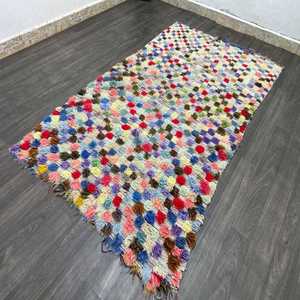 Tapis de créateur multicolore 100% coton imprimé de blocs de main pour la maison, le salon et le jardin, pour la voiture. - Product Image 1