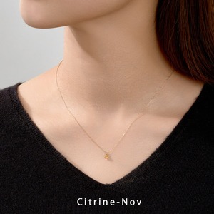 Collar con Colgante de Piedra Citrino, Piedra de Nacimiento de 10 mm, Chapado en Oro, Forma Redonda, Joyería de Noviembre, Elegante Colgante de Piedra Preciosa - Product Image 2