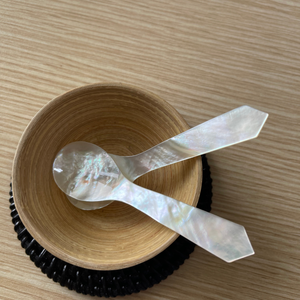 Juego de cucharas de madreperla para línea de buffet de Hotel y aperitivos de restaurante Cubiertos de cuchara de concha hechos a mano - Product Image 5