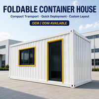 Casa Container Prefabbricata Pieghevole, Edificio Modulare Portatile per Uffici in Cantiere, Dormitori per Lavoratori, Magazzini