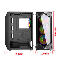 KINPOWER Mid Tower Vente directe d'usine Étui pour ordinateur de jeu Mini ITX Étui pour jeu vidéo avec ventilateurs 8*12cm RVB Fenêtre latérale