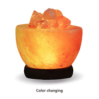 Lampe au sel de l'Himalaya sculpté en cristal avec base LED pour veilleuse atmosphère lampe de chevet pour la décoration de la chambre à coucher à la maison