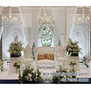 ชุดรูปแบบสีขาวสง่างามงานเลี้ยงงานหมั้นเวทีงานแต่งงานที่หรูหราชากุนเวทีงานแต่งงานที่กำลังมาแรงพิธีชากุนเวทีสเปน - Product Image 1