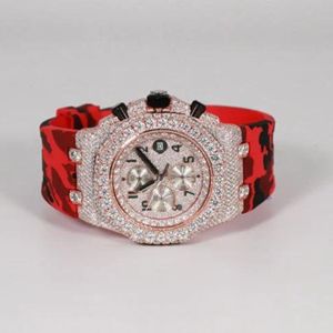 Meilleure vente Montre en diamant incolore unisexe de haute qualité Iced-Out Lab Grown Auto-Date Fonction boîtier en acier New Age Prix de gros - Product Image 1