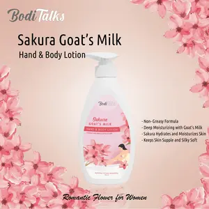 Tiktok Hot Selling Sakura Goat's Milk Hand and Body Lotion by BODITALKS for All Age Men Women Baby Kids Deep moisturizing