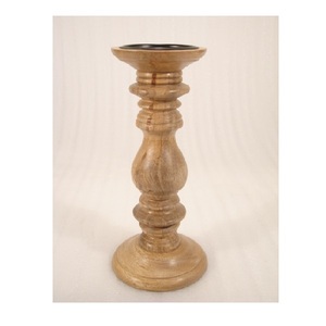<b>Large</b> Size Solid Wood Pillar <b>Candle</b> Holder for Home Living Room Table Top Decoration Use Handcrafted Solid Wood Pillar Holder - Product Image 1