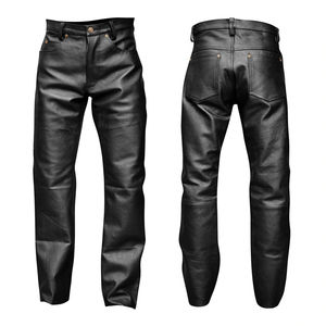 Pantalons en cuir pour hommes, dernier style, à vendre, meilleure qualité, prix bas, logo personnalisé, pantalon en cuir OEM - Product Image 3