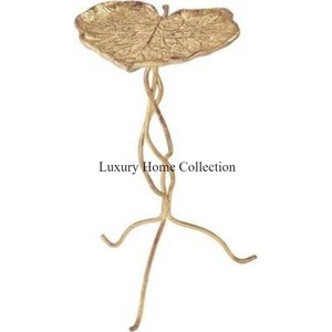 Diseño de hojas Mesa auxiliar de metal Forma cilíndrica Diseñador Aspecto elegante Mesa de acento hecha a mano Muebles de sala de estar La mejor calidad - Product Image 2