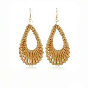 Top Tendance Écologique Léger En Acier Inoxydable Boucles D'oreilles Bohème Design Dames Chic Été Style Vietnam Rotin - Product Image 4