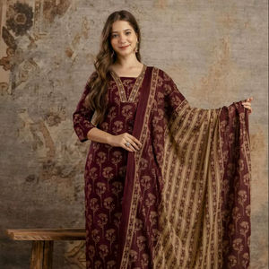 Conjunto de Kurtis de algodón informal a la moda Pent Dupatta para mujer colecciones de ropa de Festival diario estilo Formal readymade indio pakistaní - Product Image 1