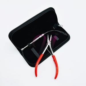 คีมสแตนเลสสตีลทรงแบนขัดเงาสีเงินสำหรับต่อผมเครื่องมืออัดห่วงร้อยลูกปัดแบบยั่งยืน - Product Image 5