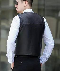 Gilet en peau de mouton de qualité supérieure pour hommes, vente en gros, 100% laine biologique, gilet personnalisé pour hommes, décontracté, chaud, en cuir véritable - Product Image 4