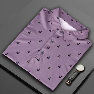 เสื้อกอล์ฟของผู้ชายสำหรับฤดูร้อนเสื้อ100% โพลีเอสเตอร์สีทึบพิมพ์ลายแบบกำหนดเองแขนสั้นสำหรับเสื้อยืดแห้งเร็ว - Product Image 1