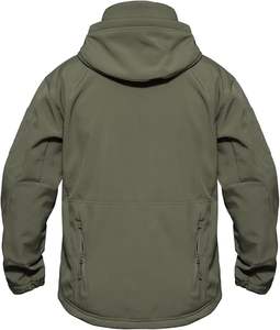 Veste tactique à coquille souple doublée de polaire de performance pour hommes, 7 poches, résistante à l'eau et respirante, pour l'hiver, moto et course automobile - Product Image 2