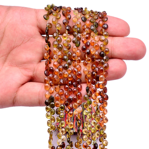 Perles de tourmaline AAA+ de 5 mm en forme de cœur, tourmaline multi-pétrole, pierres semi-précieuses facettées, perles en vrac pour la fabrication de bijoux - Product Image 2