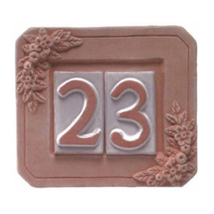 Portanumero in Terracotta 2 Posti CM. 18X16 - Product Image 1
