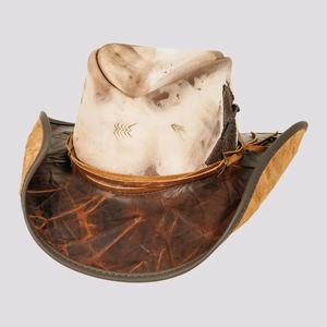 Chapeaux de cowboy en cuir de vachette de haute qualité, tendance, pour hommes, chapeau western à large bord, chapeau en feutre en cuir PU - Product Image 2