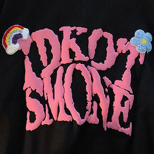 เสื้อยืดพิมพ์ลายแบบกำหนดเองสำหรับชายและหญิงทรงหลวมโอเวอร์ไซส์ผ้าฝ้าย100% พิมพ์ลายพัฟ3D ออกแบบได้ตามต้องการ - Product Image 2