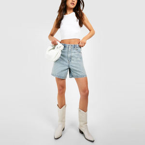 Nouveaux shorts de sport décontractés pour femmes en coton/spandex, lavage à l'acide, style biker, avec fermeture à boutons, séchage rapide et respirant - Product Image 6