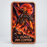 Pièce commémorative en cuivre pur de 1 oz, imprimée UV, motif Citrouille d'Halloween et Dragon, thème Vol de Feu, fantaisie, objet de collection, souvenir, cadeau