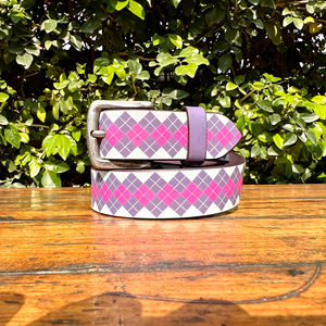 Ceinture en cuir véritable à la mode imprimée de zinc antique Longueur personnalisée Design cubique de qualité supérieure pour hommes et femmes - Product Image 1