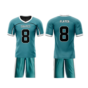 Bajo MOQ OEM personalizado 100% poliéster bandera americana uniforme de fútbol sublimado conjunto de ropa deportiva con mangas cortas - Product Image 4