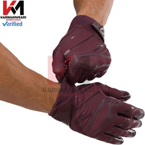 Gants de football américain sur mesure professionnels, tailles adultes et enfants, poignée antidérapante collante, gants de rugby d'extérieur, fabricant - Product Image 2