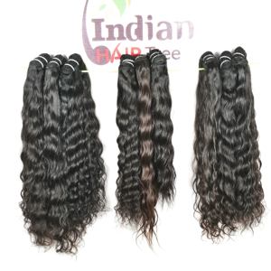 100% Extensions de faisceaux de cheveux humains indiens bruts vierges Style de boucles ondulées naturelles Double trame liée à la Machine aucun traitement chimique - Product Image 3