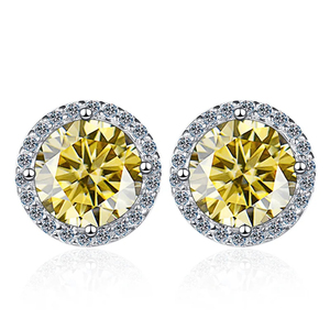 925 Luxury <b>Silver</b> <b>Stud</b> Earrings VVS Moissanite Earrings 14K Solid Gold Hip Hop Diamond Earrings for Women - Product Image 2