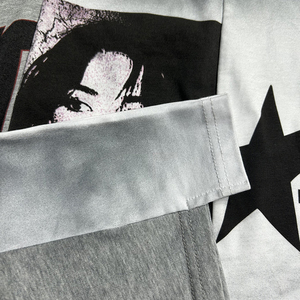 Custom 100% algodón de punto Vintage Boxy Fit Oversize cuello redondo Camiseta Unisex Streetwear DTG estampado gráfico patrón sólido Crop - Product Image 5